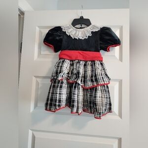 Plaid Black and Red Vintage Dress